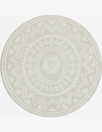 Ivory Boho Round Rug