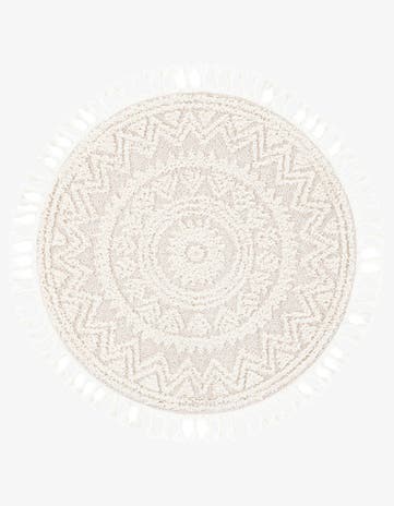 Ivory Boho Round Rug