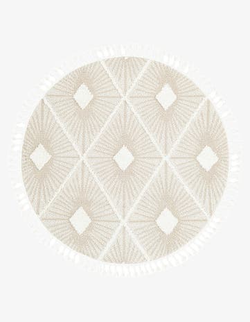 Ivory Boho Round Rug