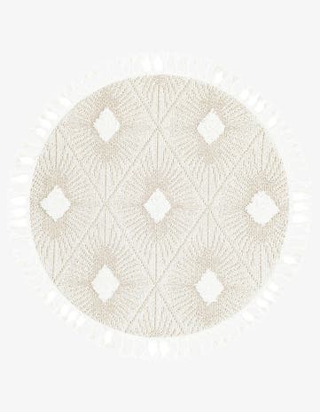 Ivory Boho Round Rug
