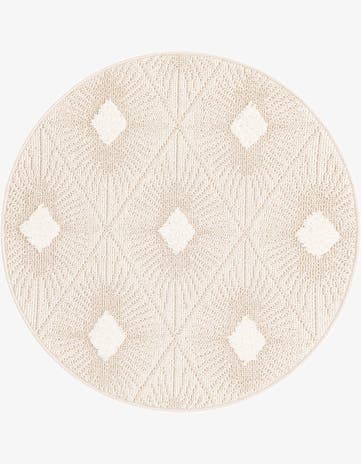 Ivory Boho Round Rug