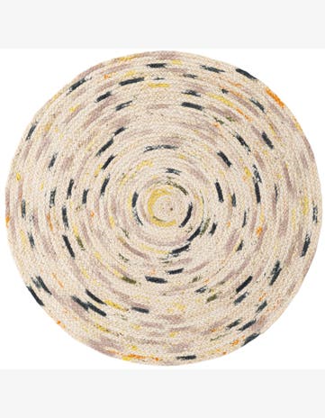 3' x 3' Handmade Braided Jute Round Rug