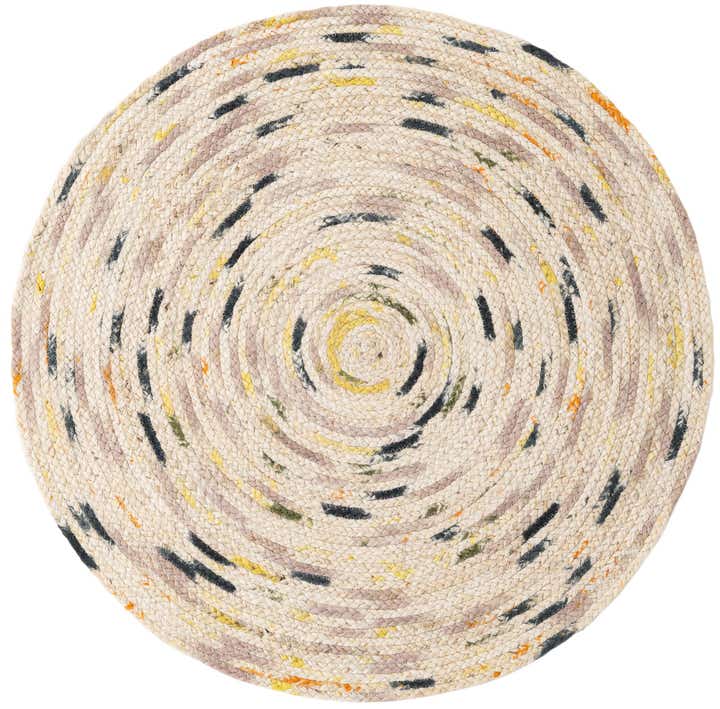 3' x 3' Handmade Braided Jute Round Rug