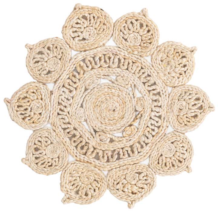 60cm x 60cm Hecho a mano Braided Jute Alfombra redondo
