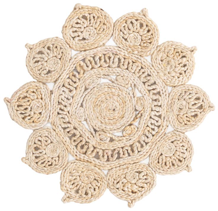 Detail image of 60cm x 60cm Hecho a mano Braided Jute Alfombra redondo