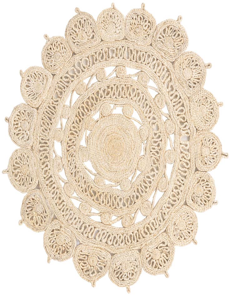 Detail image of 4' 1 x 4' 1  Hand Braided Jute Round Rug