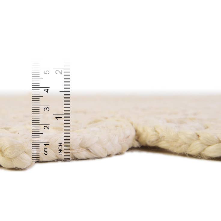 Detail image of Custom Ivory Braided Jute Round Rug