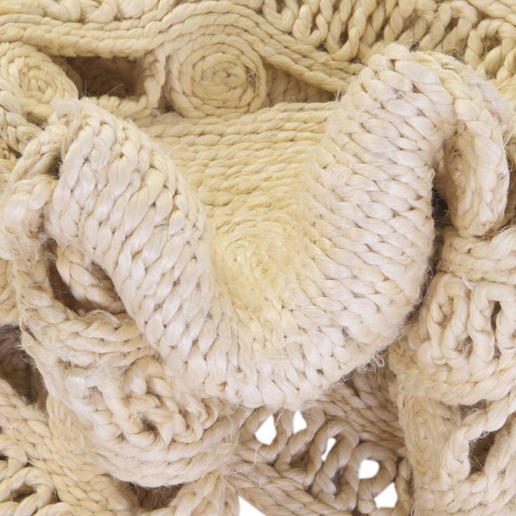 Detail image of Custom Ivory Braided Jute Round Rug