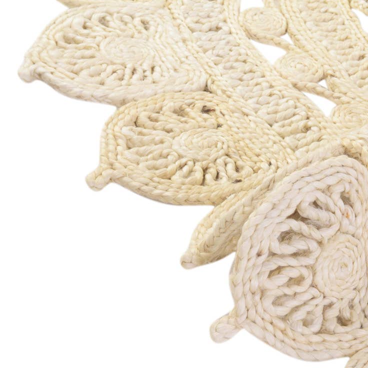 Detail image of Custom Ivory Braided Jute Round Rug