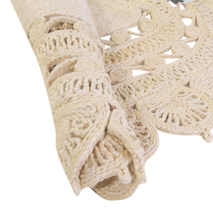 Detail image of Custom Ivory Braided Jute Round Rug
