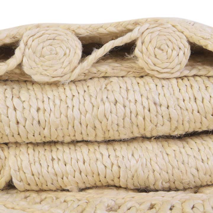 60cm x 60cm Hecho a mano Braided Jute Alfombra redondo