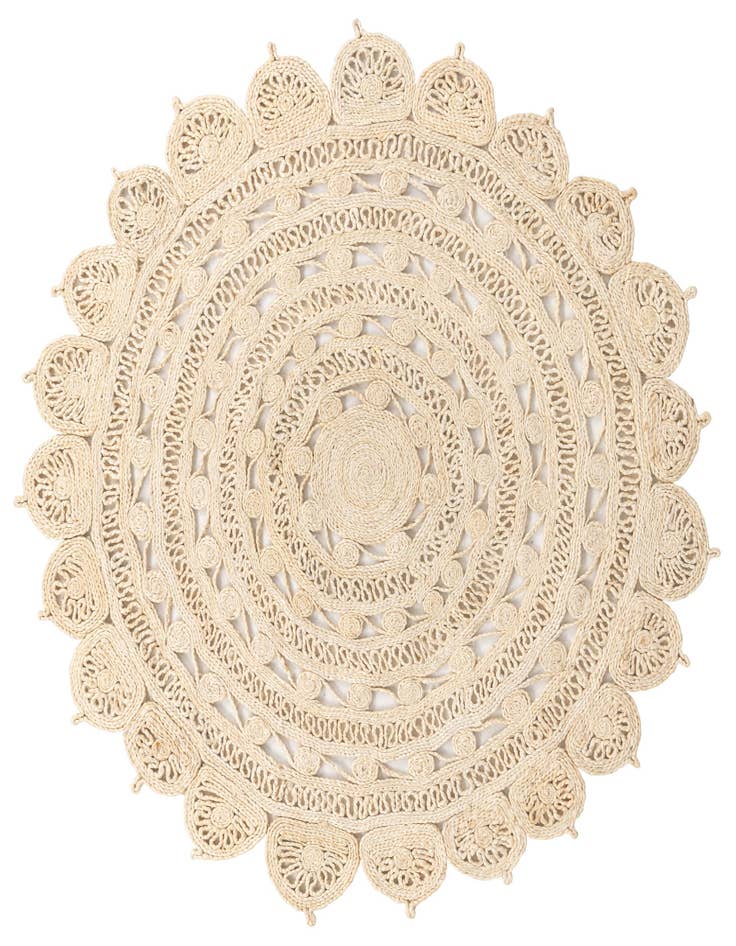 Detail image of 6' 1 x 6' 1  Hand Braided Jute Round Rug