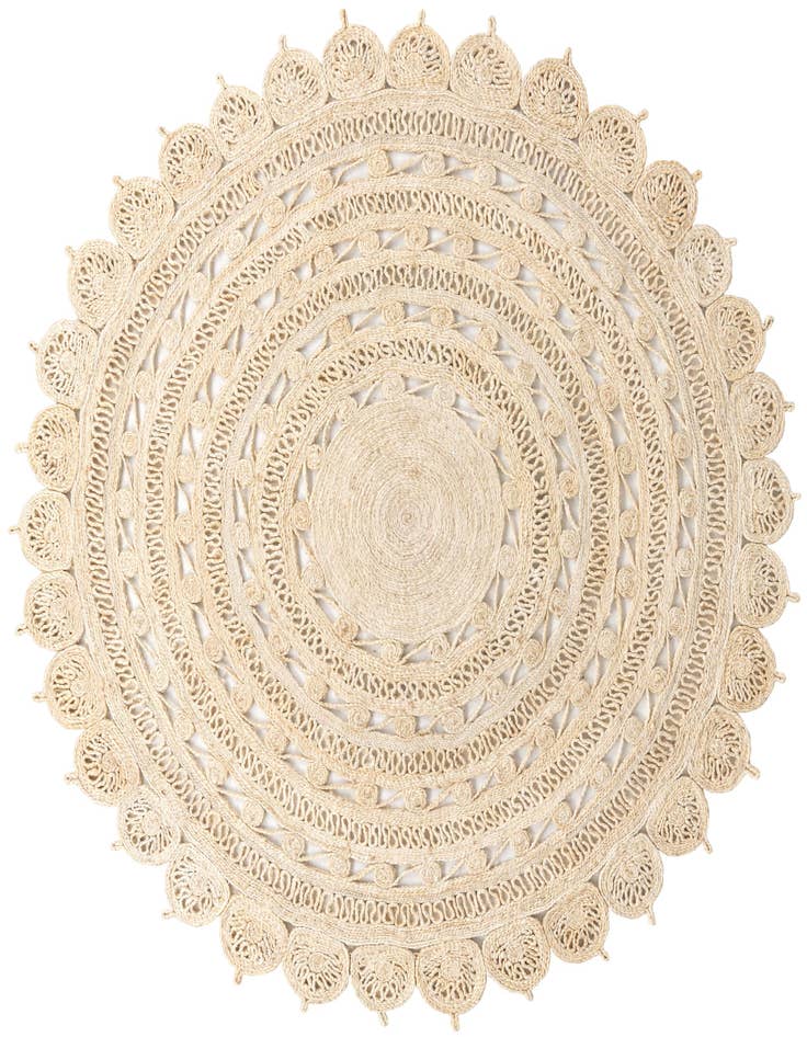 Detail image of 7' 10 x 7' 10  Hand Braided Jute Round Rug
