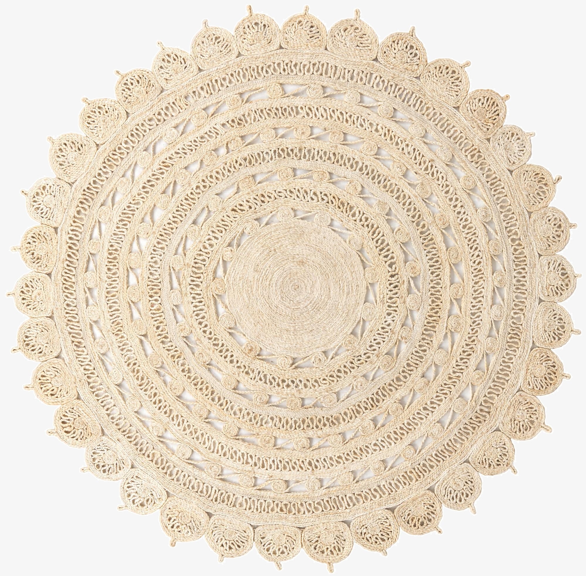 7' 10 x 7' 10  Hand Braided Jute Round Rug