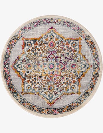Ivory Budapest Round Rug