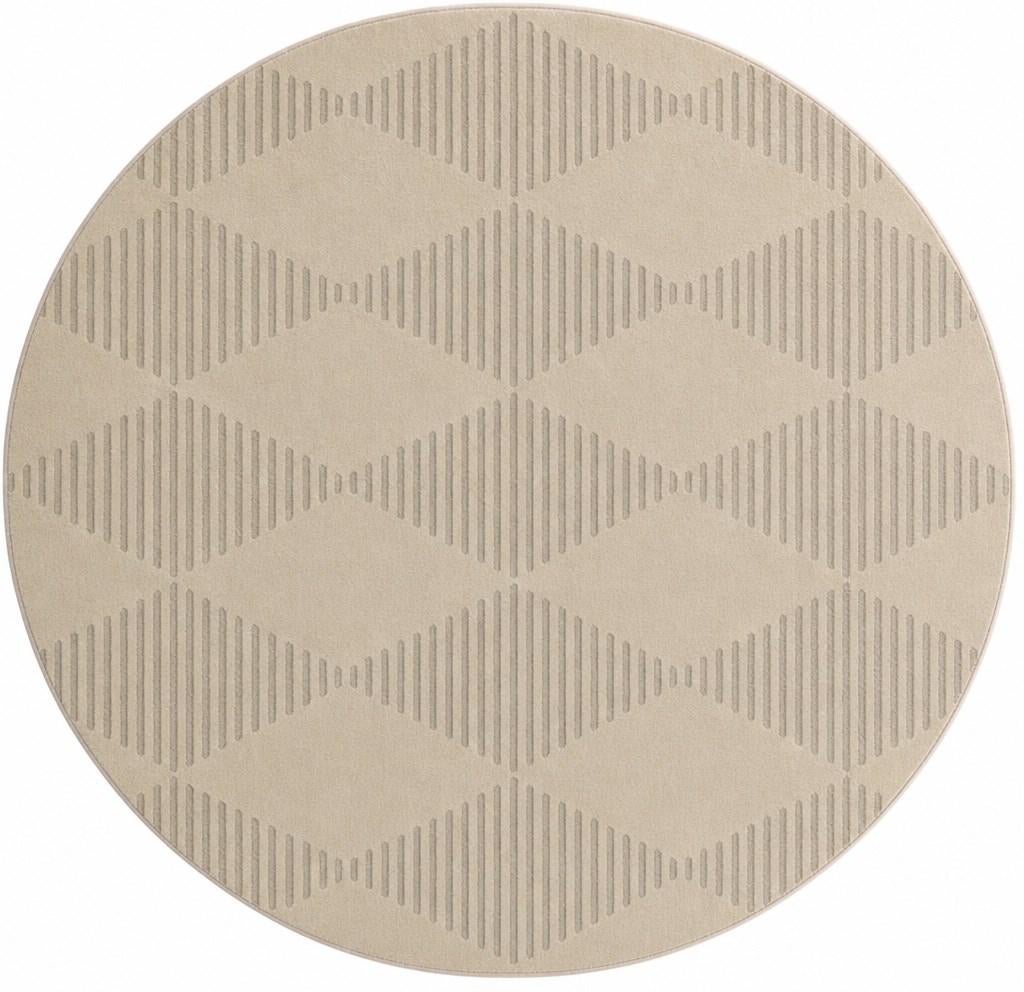 Ivory Contour Round Rug