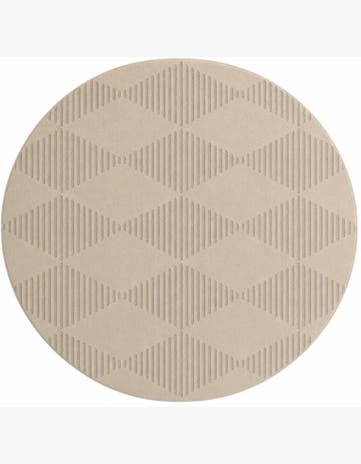 Ivory Contour Round Rug