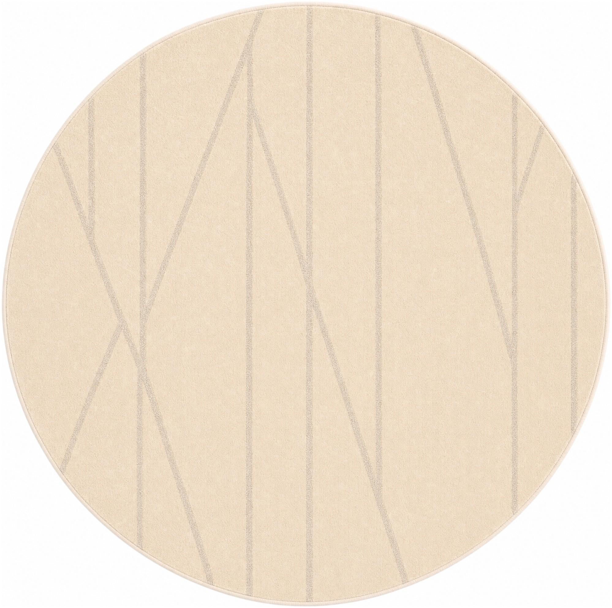 Ivory Contour Round Rug