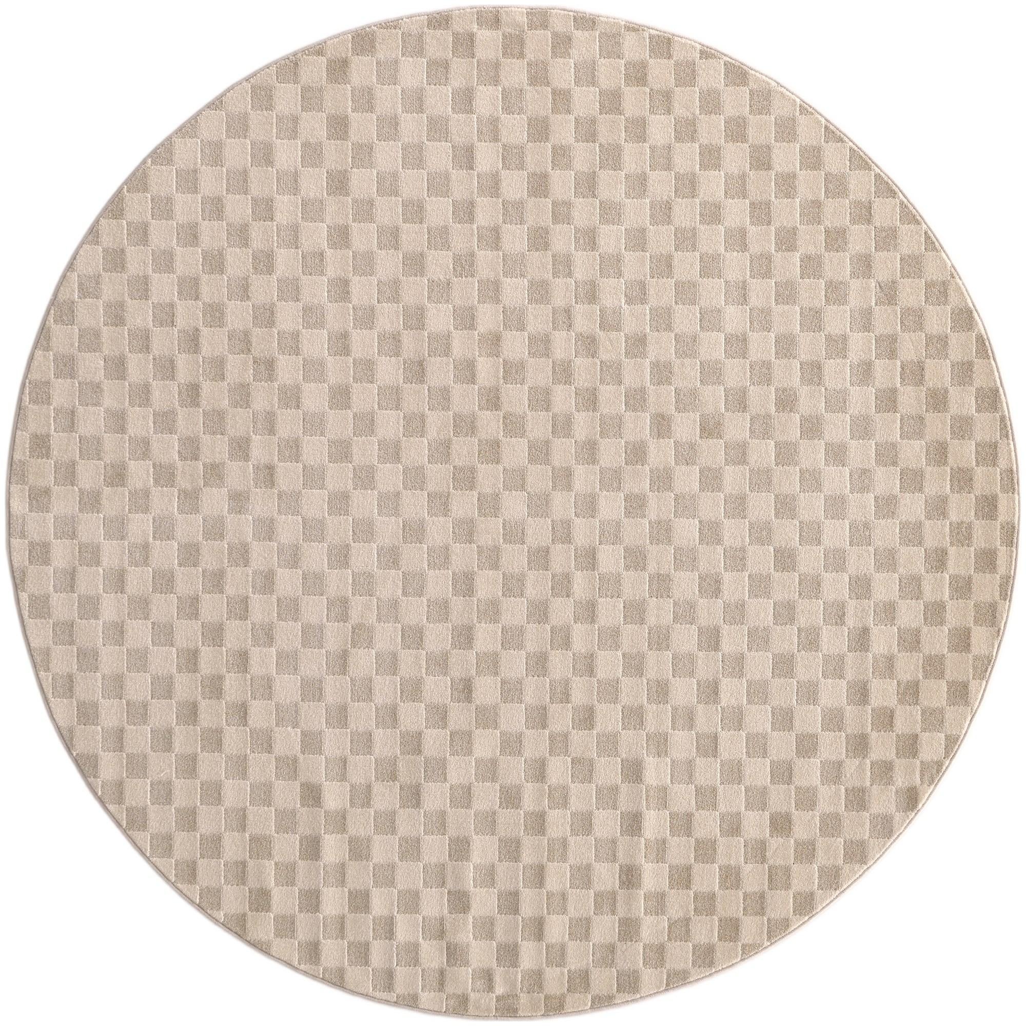 Ivory Contour Round Rug
