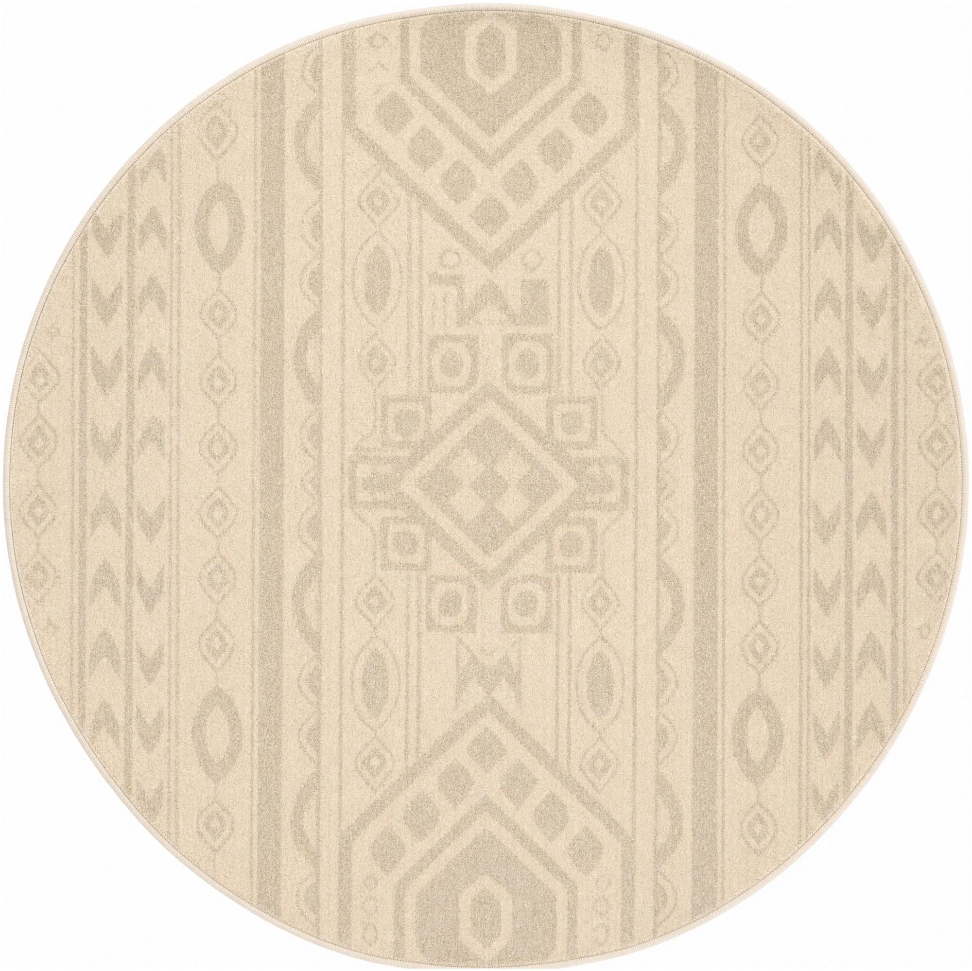 Ivory Contour Round Rug