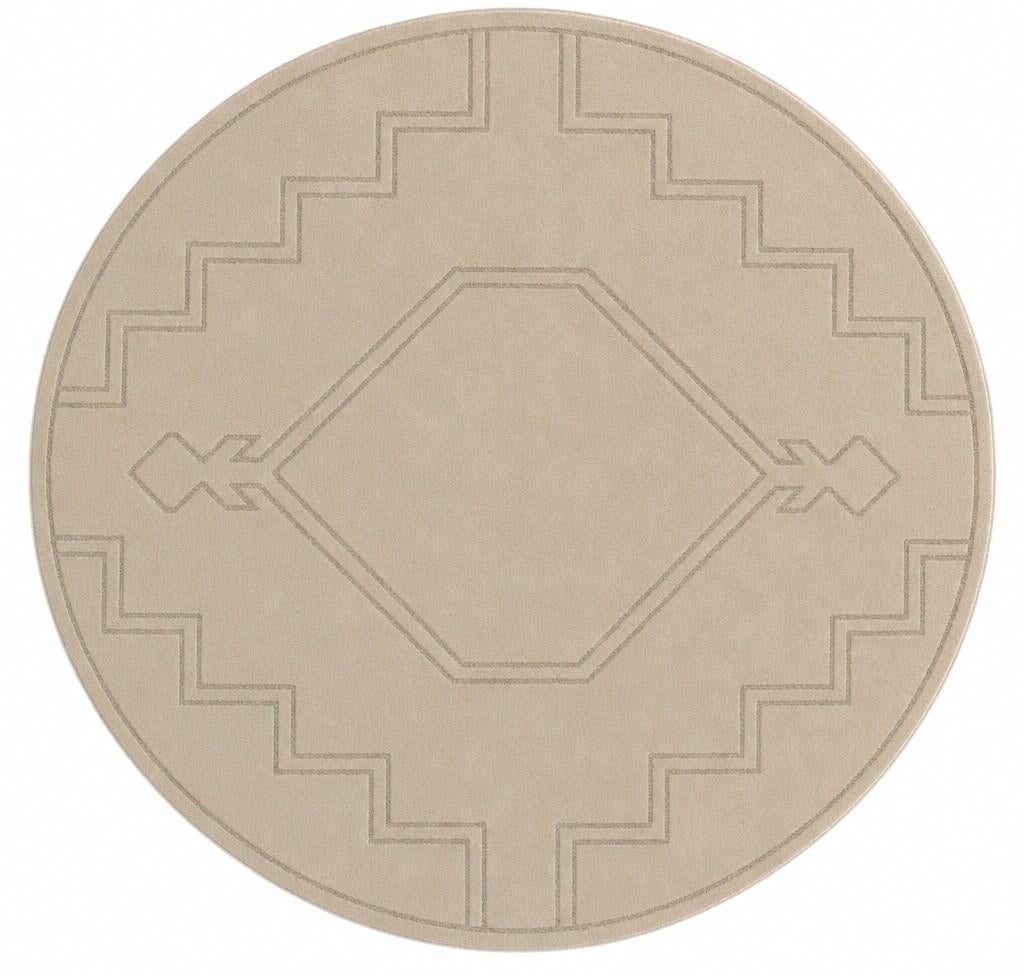 Ivory Contour Round Rug