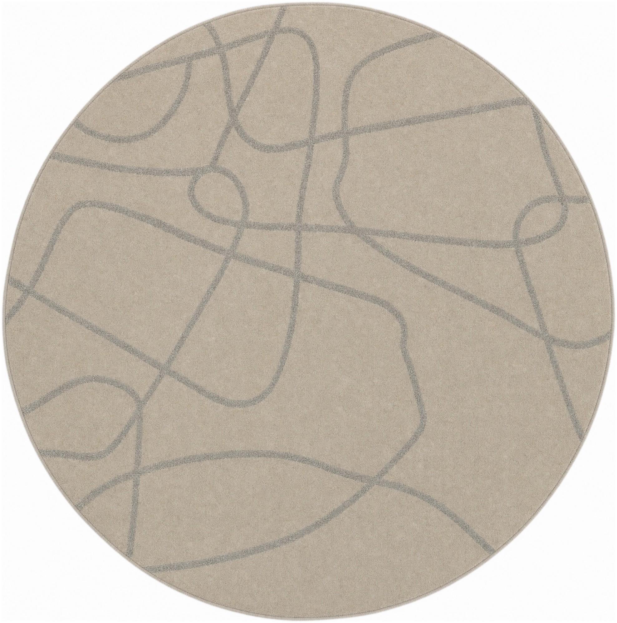 Ivory Contour Round Rug