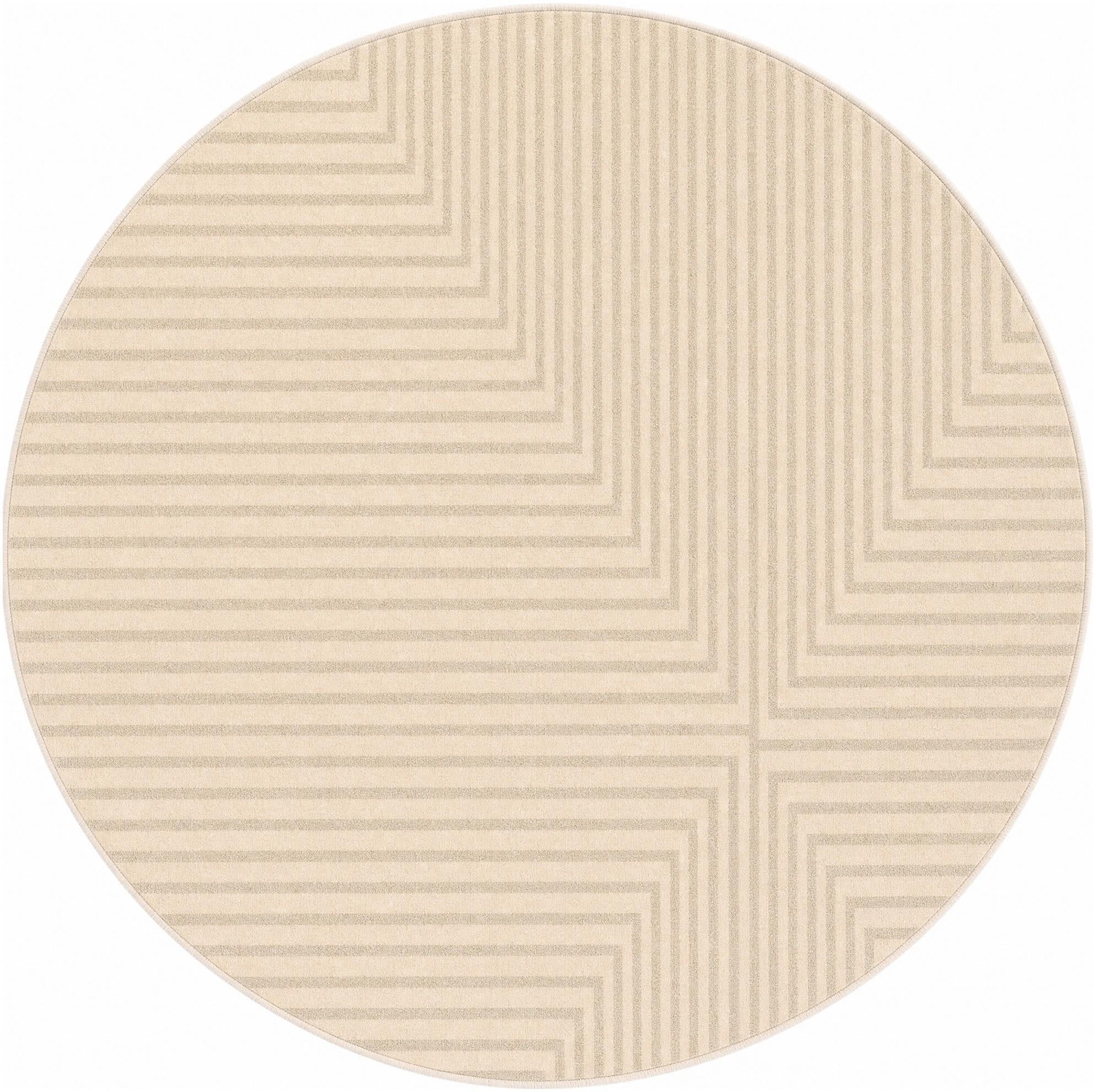 Ivory Contour Round Rug