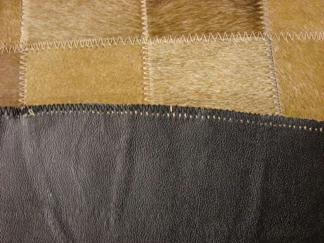 8' x 8' Hand Knotted Cowhide Patchwork Round Rug