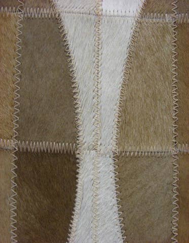 Detail image of 8' x 8' Hand Knotted Cowhide Patchwork Round Rug