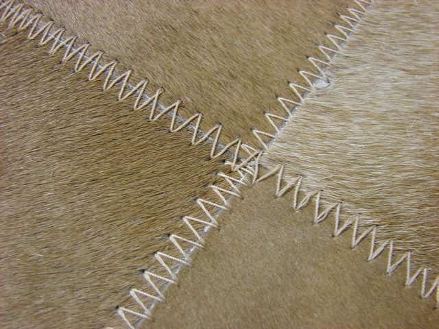 8' x 8' Hand Knotted Cowhide Patchwork Round Rug