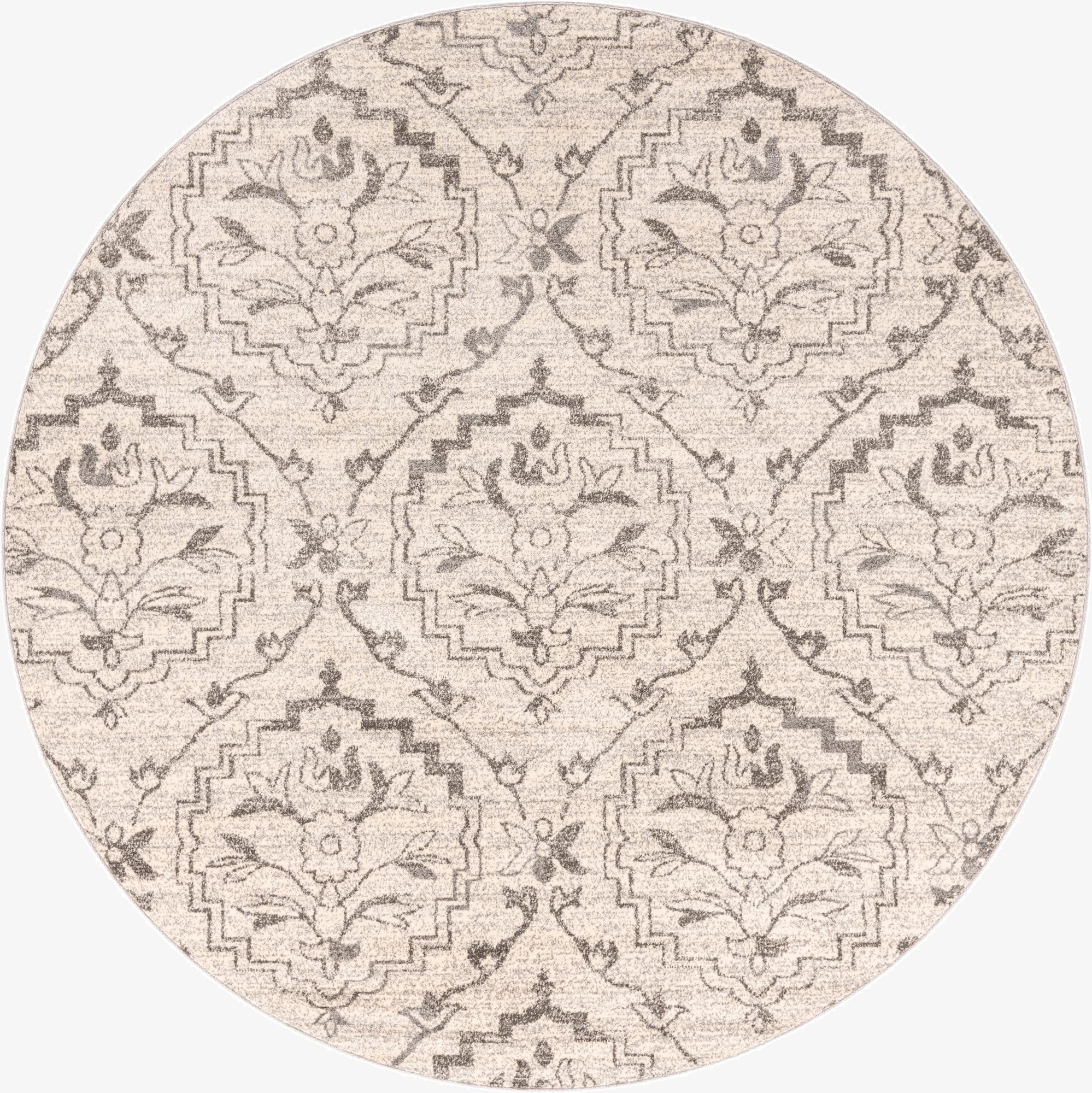 8' x 8' Damask Round Rug