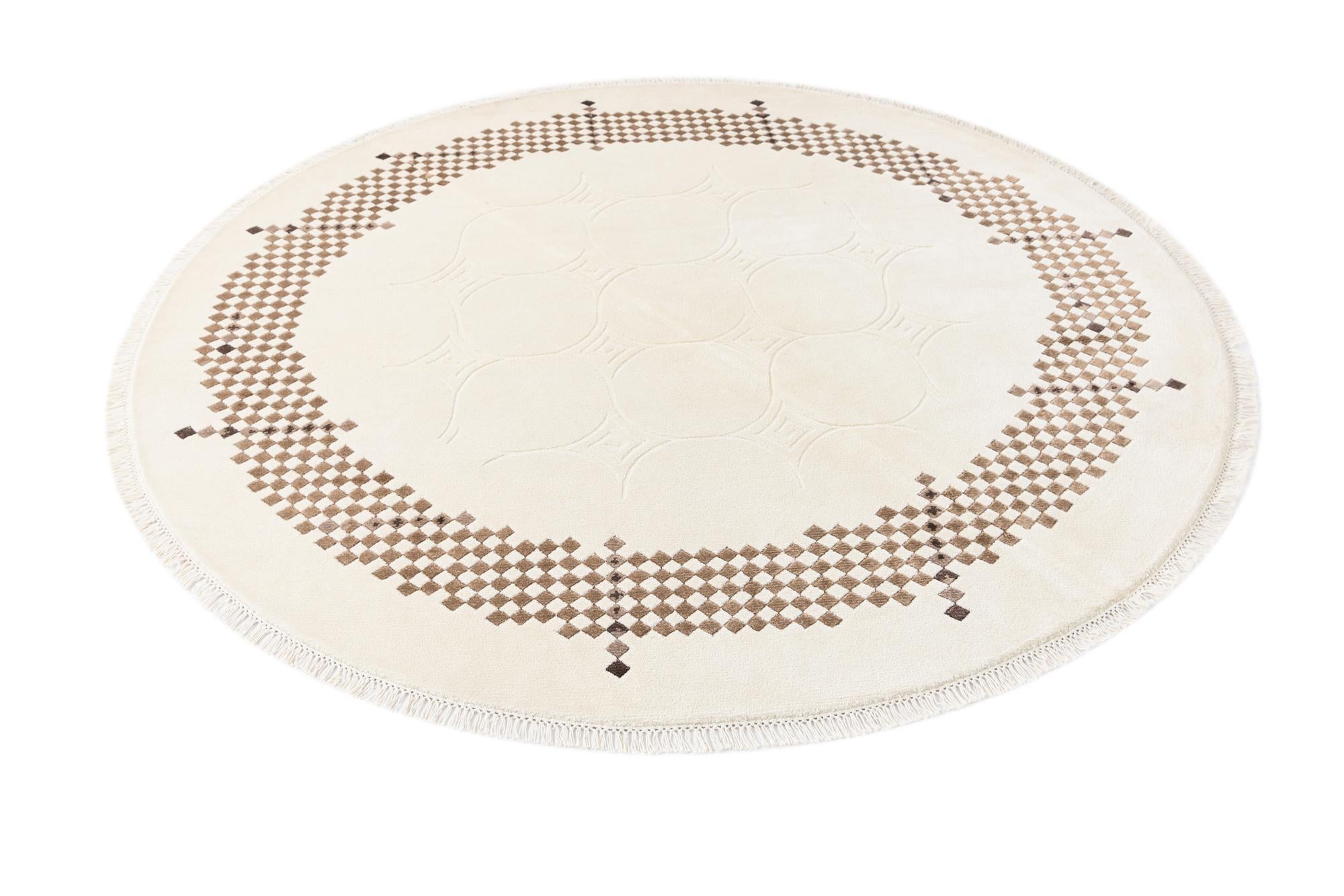 6' 4 x 6' 4 Hand Knotted Darya Wool Round Rug