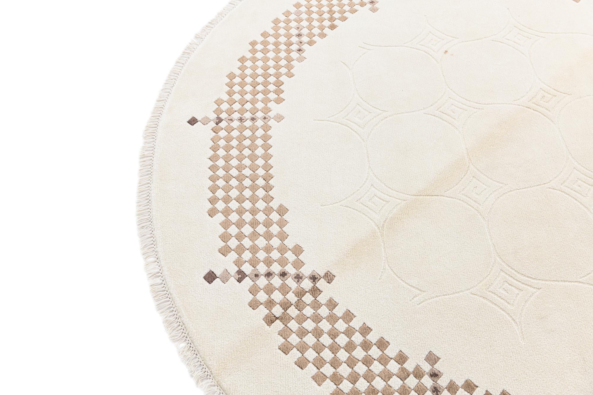 6' 4 x 6' 4 Hand Knotted Darya Wool Round Rug