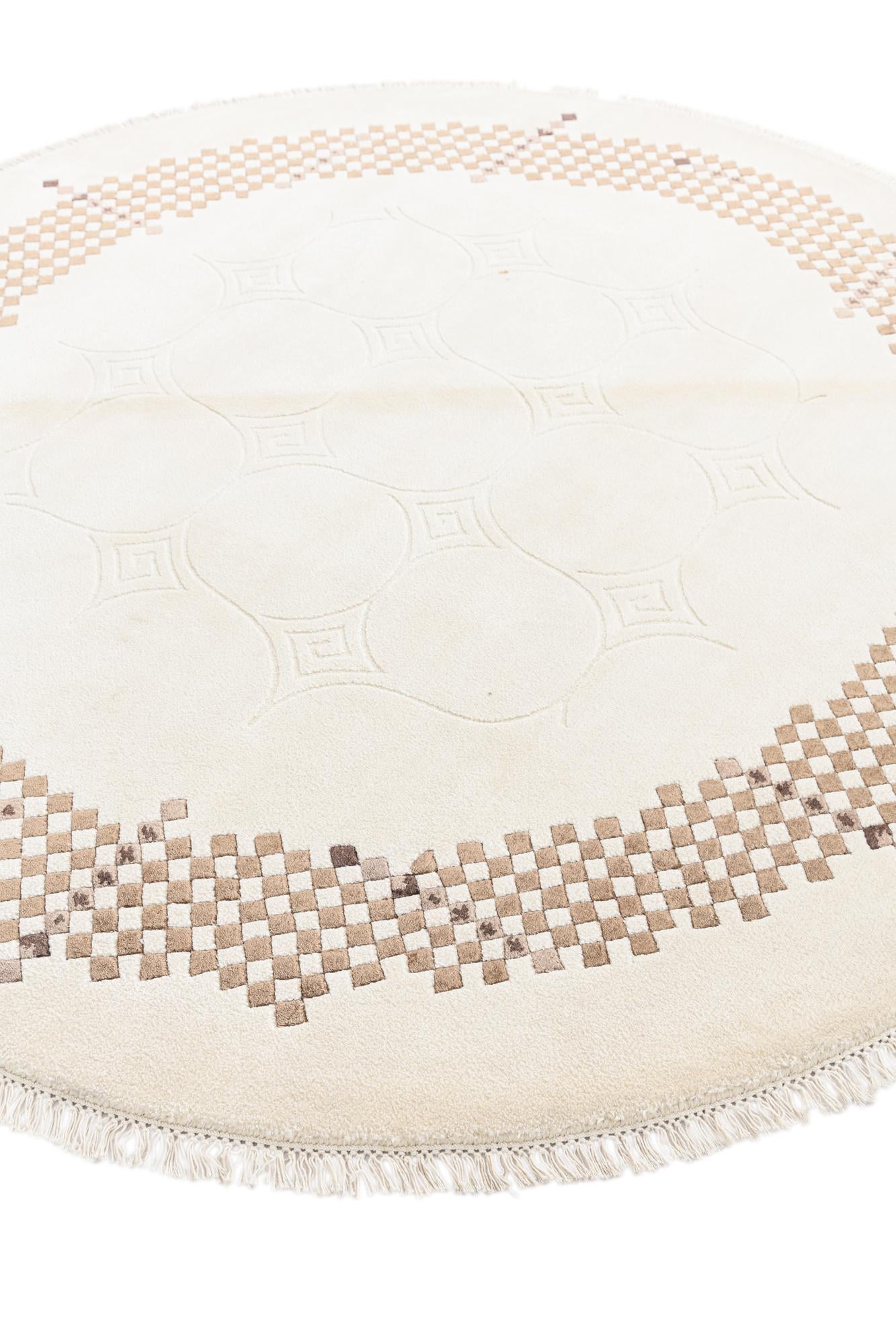 6' 4 x 6' 4 Hand Knotted Darya Wool Round Rug