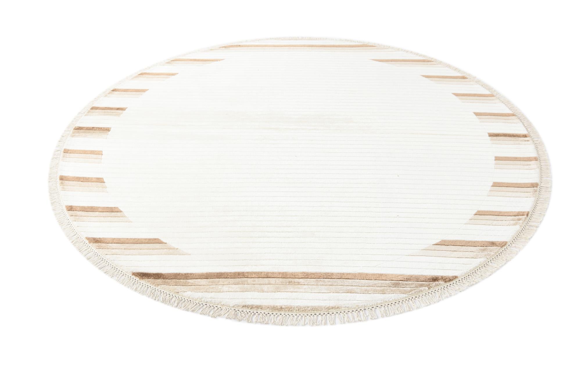 6' 7 x 6' 7 Hand Knotted Darya Wool Round Rug