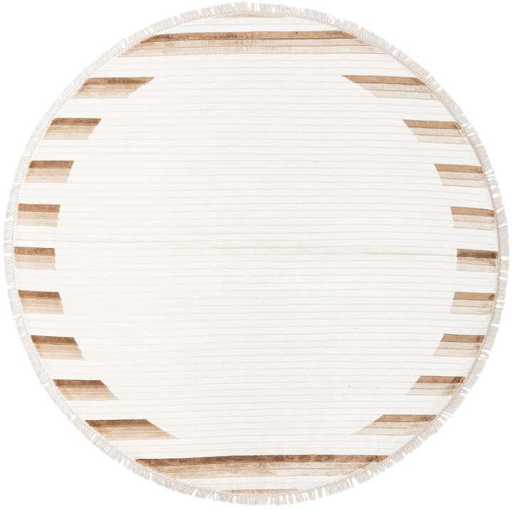 6' 7 x 6' 7 Hand Knotted Darya Wool Round Rug