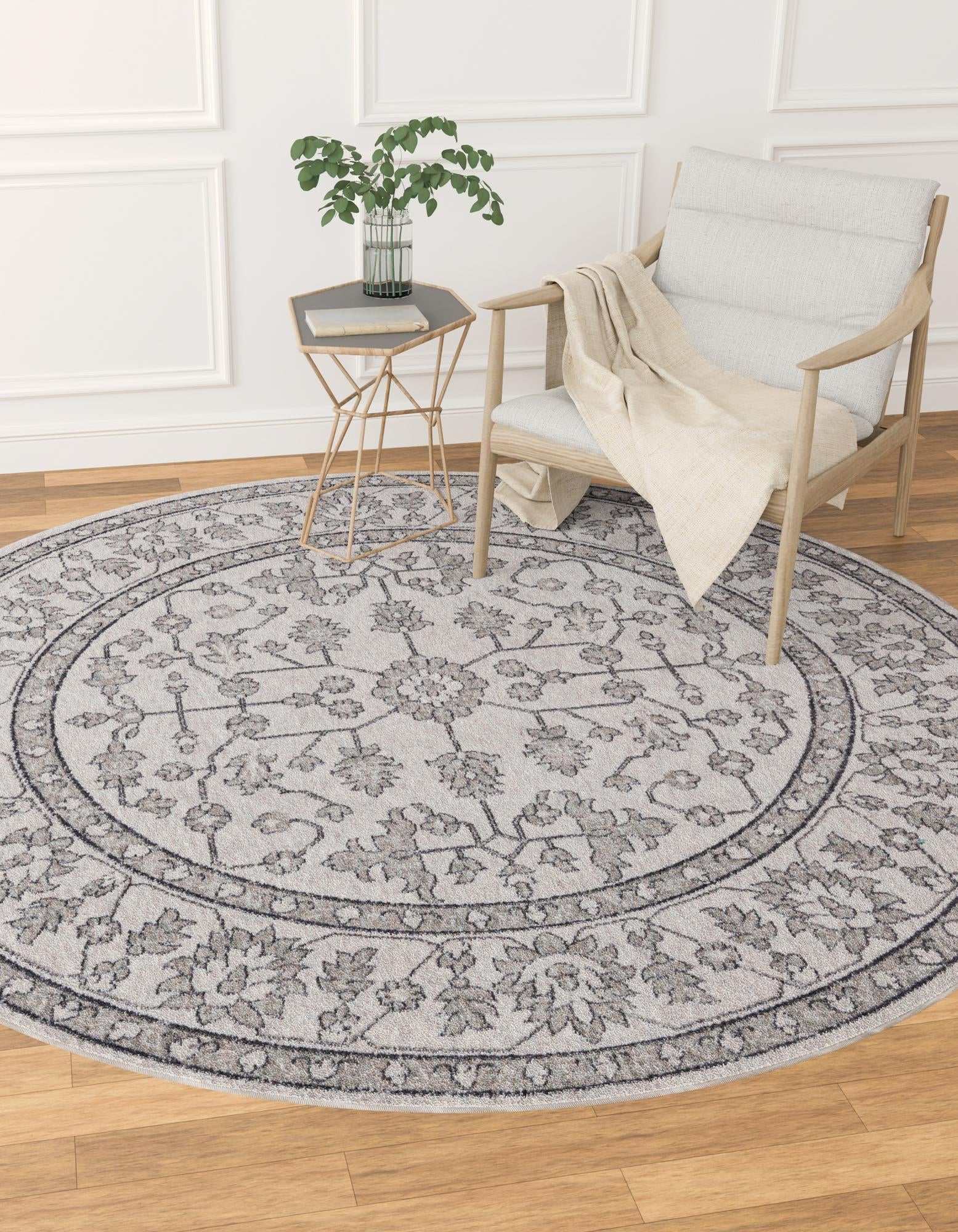 3' 3 x 3' 3 Eco Traditional Round Rug