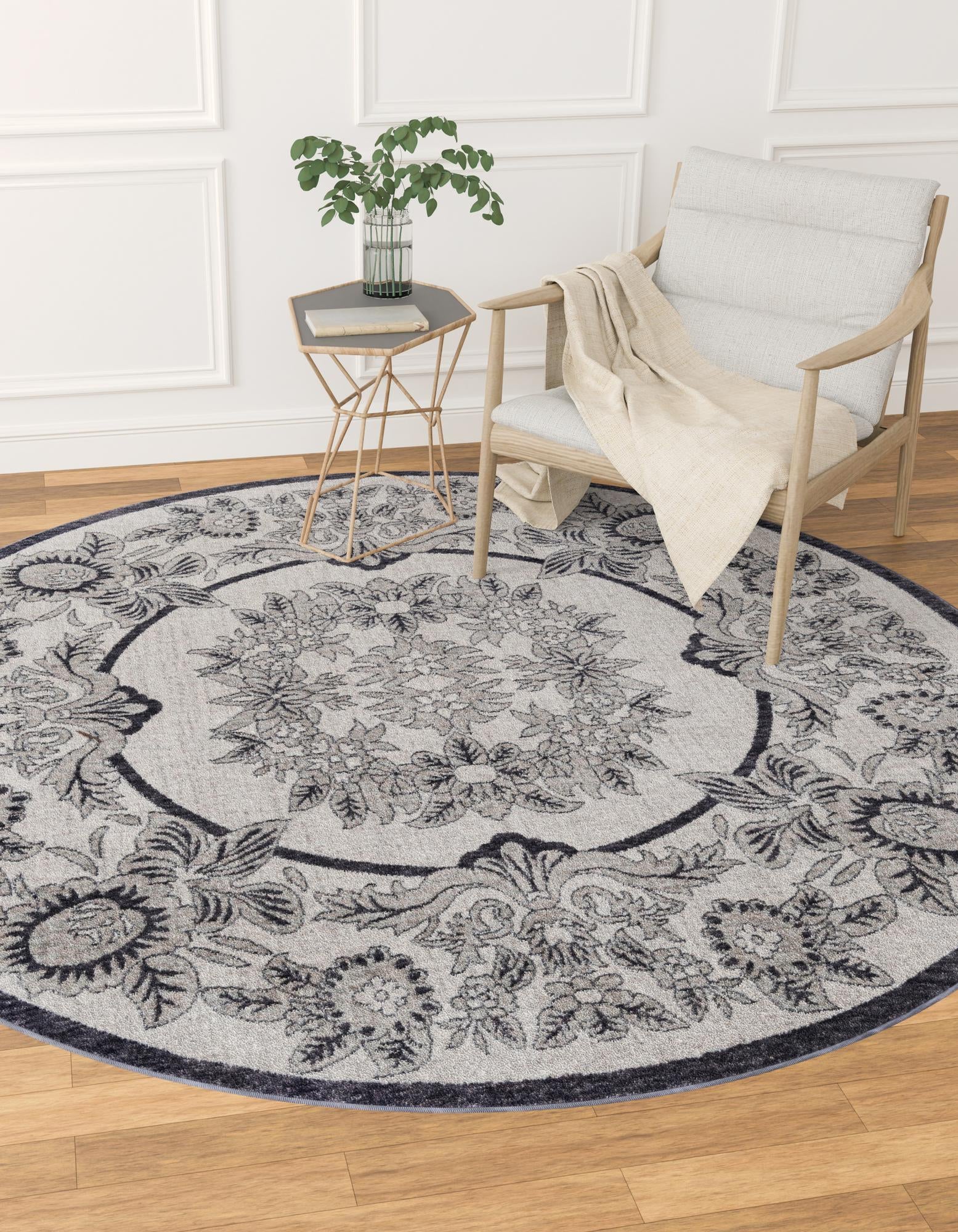 3' 3 x 3' 3 Eco Traditional Round Rug
