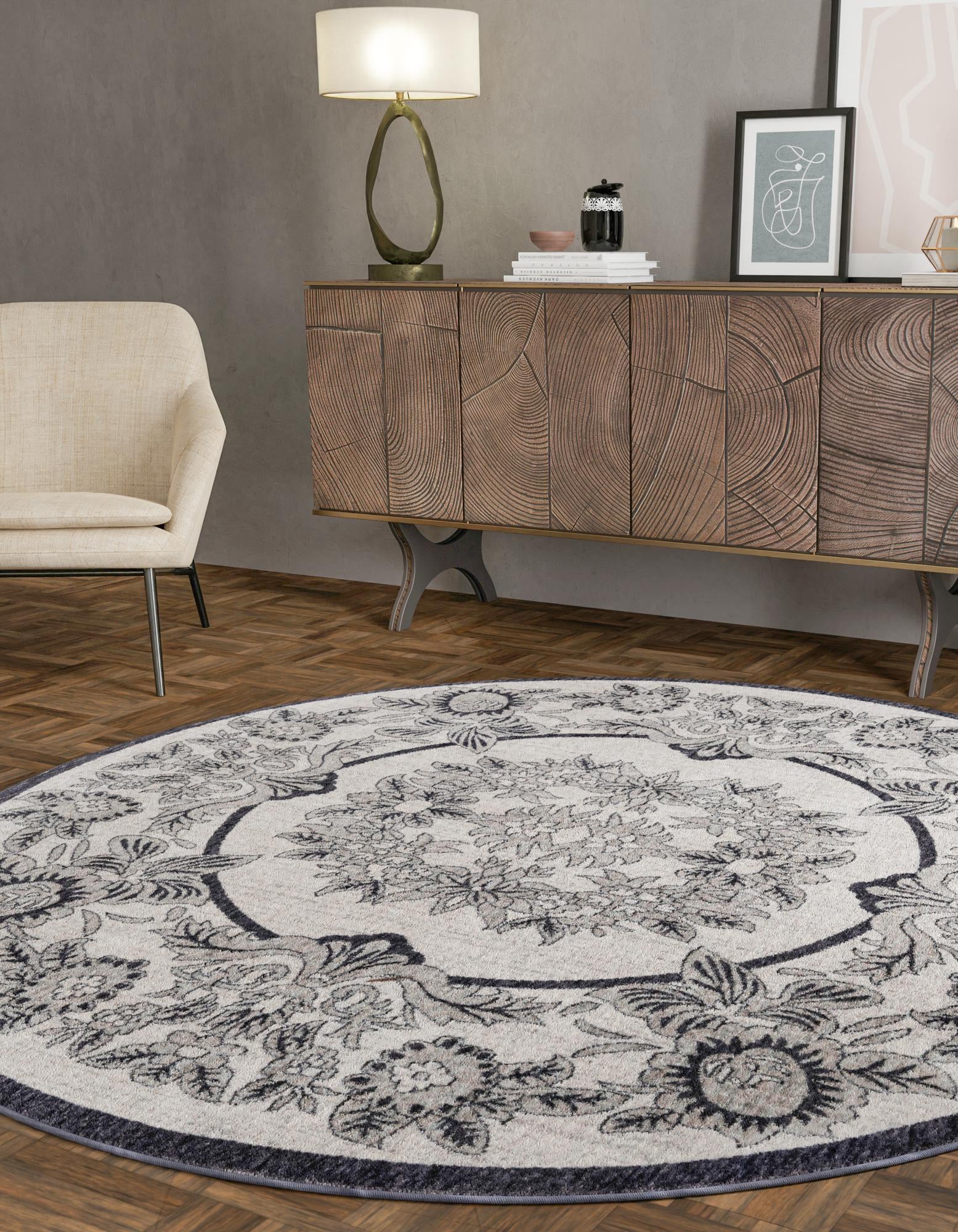 3' 3 x 3' 3 Eco Traditional Round Rug