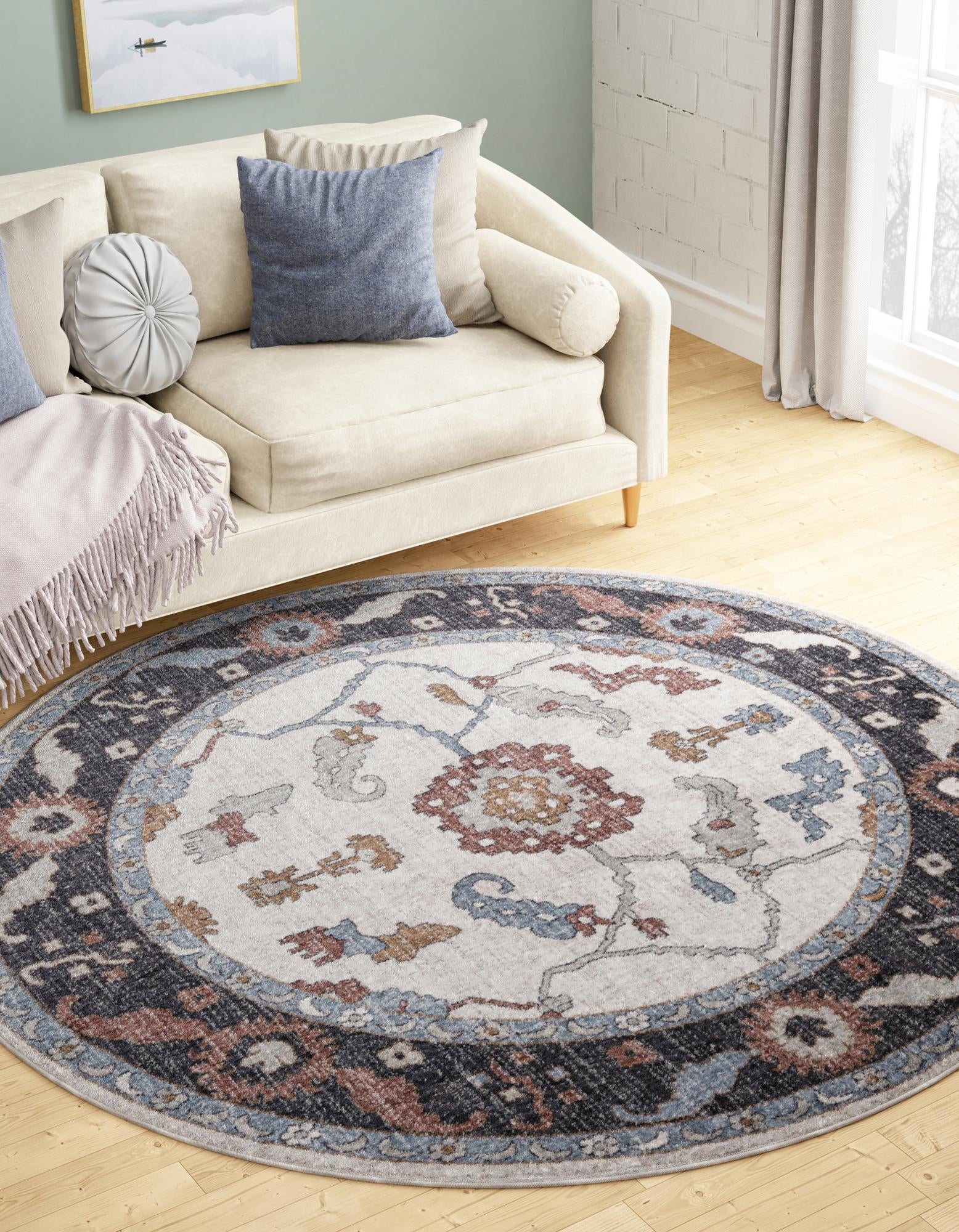 3' 3 x 3' 3 Eco Traditional Round Rug