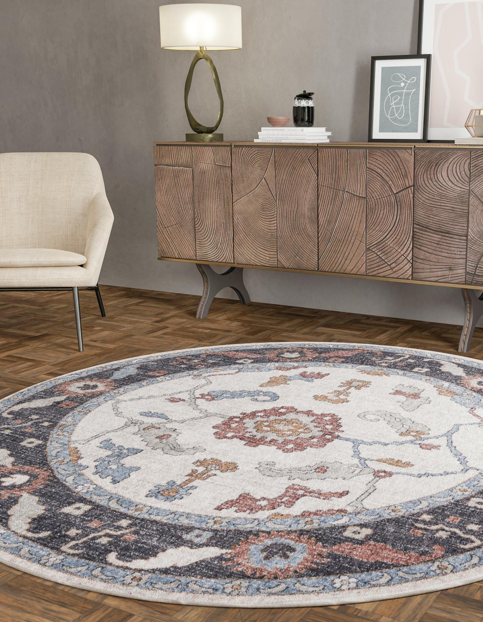 3' 3 x 3' 3 Eco Traditional Round Rug