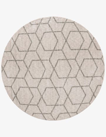 Ivory Eco Trellis Round Rug