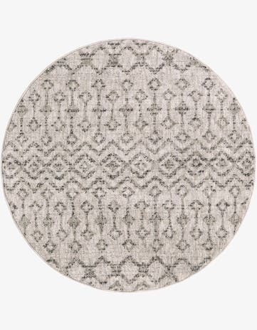 Ivory Eco Trellis Round Rug