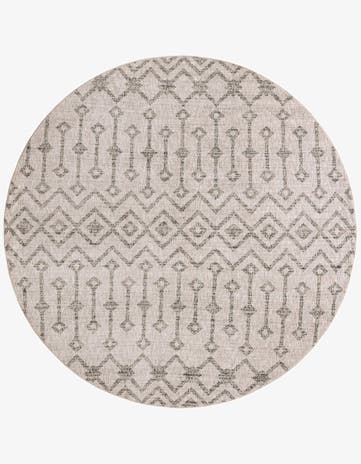 Ivory Eco Trellis Round Rug