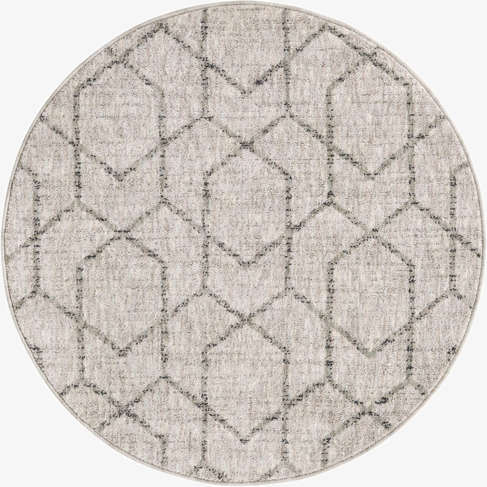 3' 3 x 3' 3 Eco Trellis Round Rug