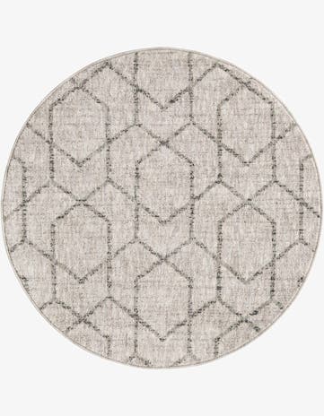 Ivory Eco Trellis Round Rug