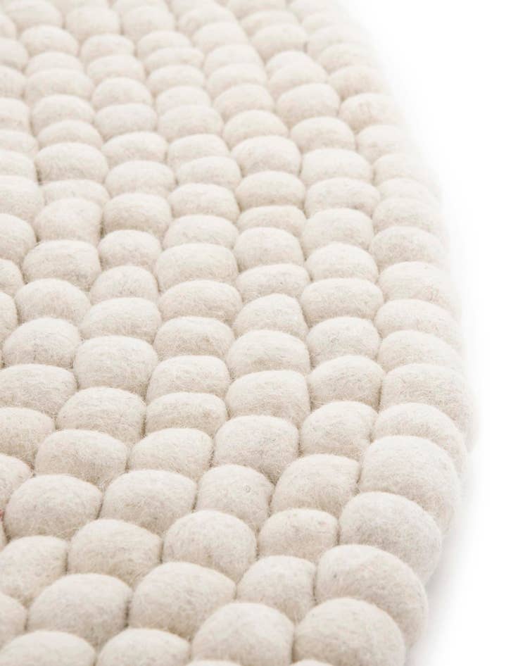 Detail image of 2' x 2' Hand Woven Felt Ball Wool Round Rug