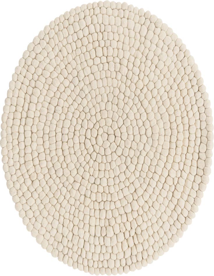 Detail image of 3' 3 x 3' 3 Felt Ball Wool Round Rug