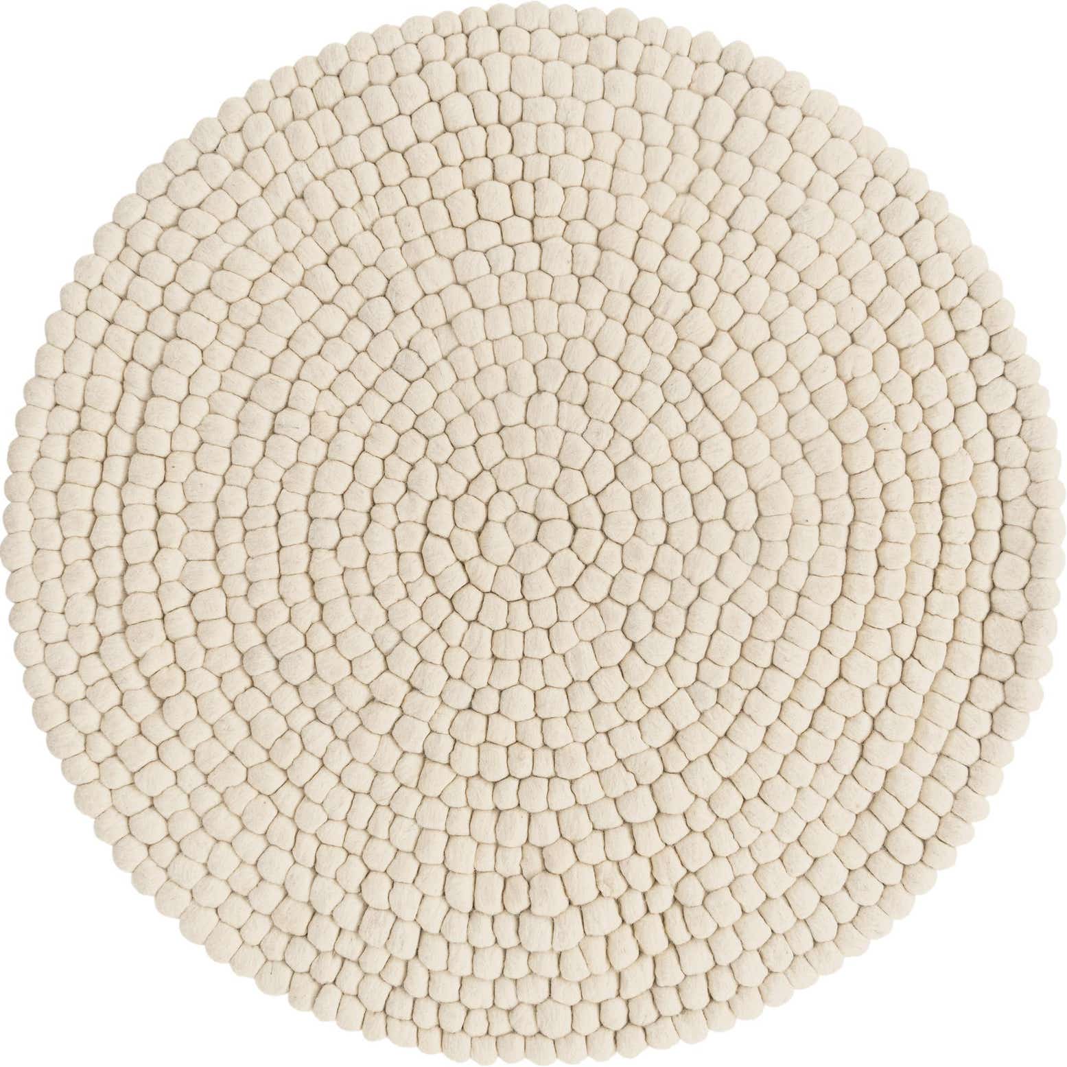 3' 3 x 3' 3 Felt Ball Wool Round Rug