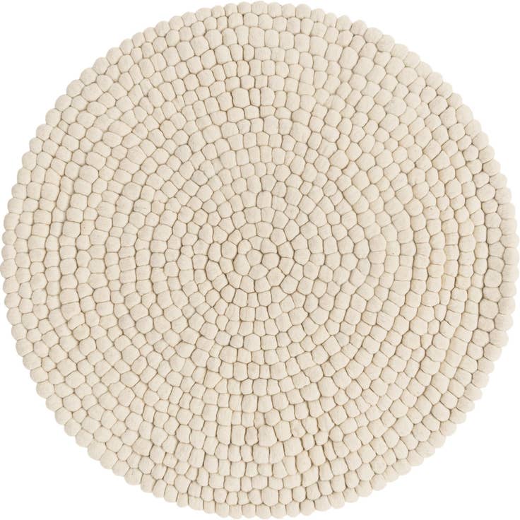 Detail image of 3' 3 x 3' 3 Felt Ball Wool Round Rug
